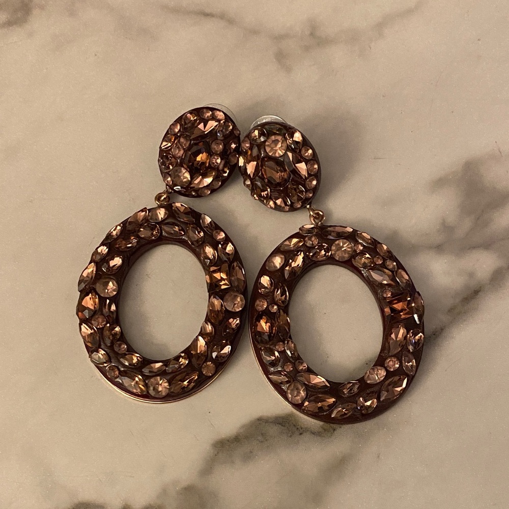 Stella & Dot Plum Color Crystal Earrings